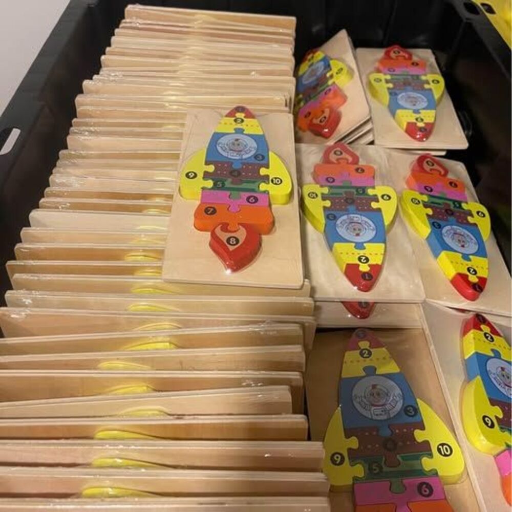 Lot of 140 of Wooden Rocket Puzzles